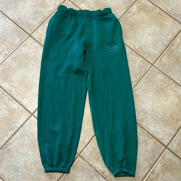 Boys Lie Josh Grunfeld Teal Distressed Sweatpants Women's size S *missing button - Picture 1 of 7